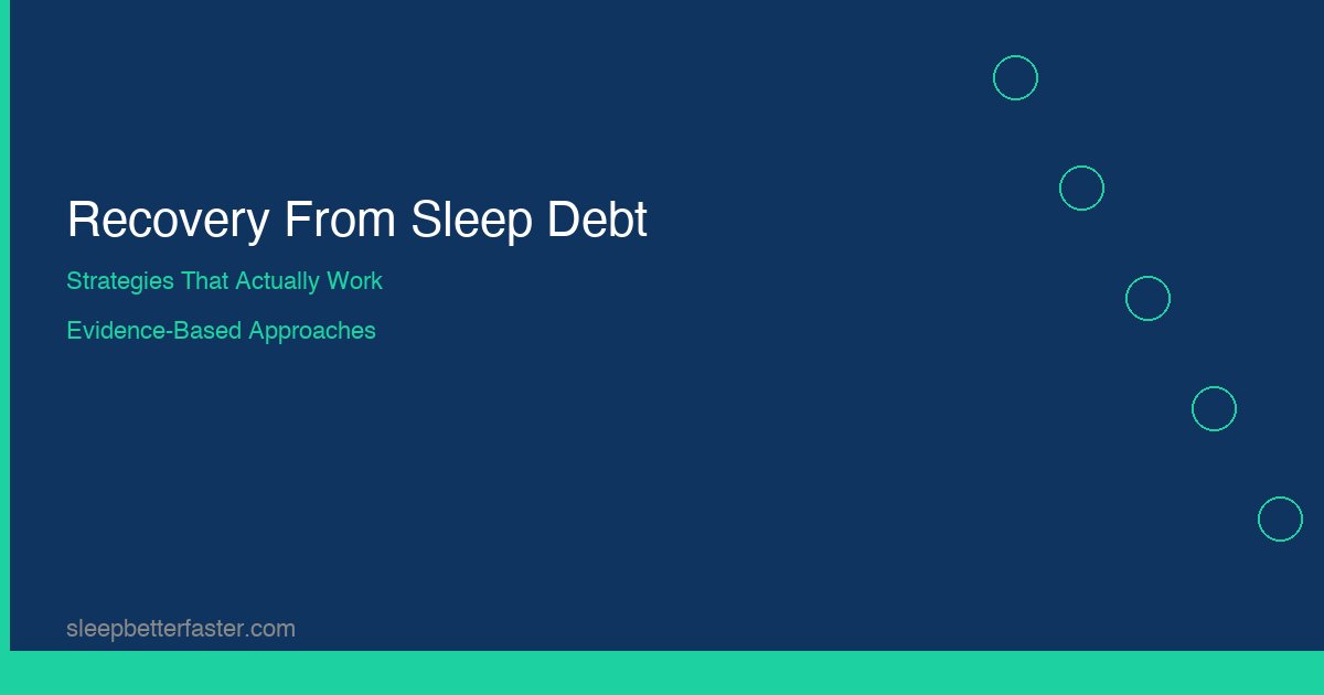 Recovery from sleep deprivation — evidence-based strategies that actually work